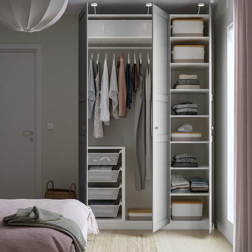 PAX / TYSSEDAL Wardrobe, white/grey, 150x60x236 cm