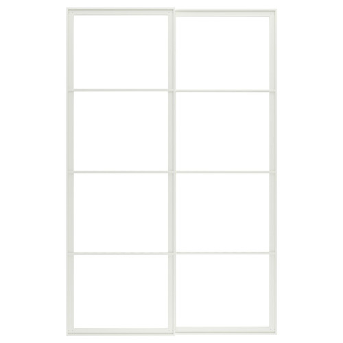 PAX Pair of sliding door frames w rail, white, 150x236 cm