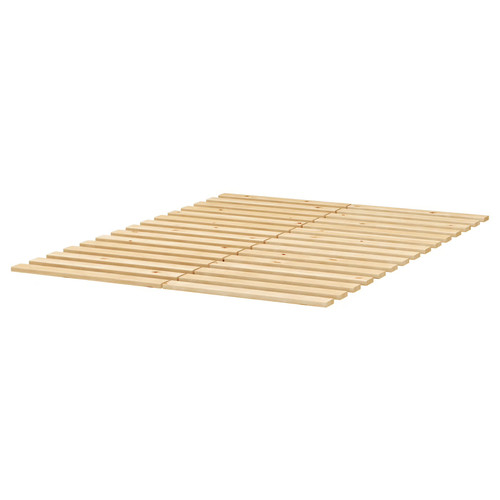 HEMNES Bed frame with mattress, grey stained/Valevåg hard, 140x200 cm