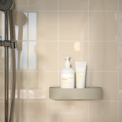 FLORSJÖN Shower shelf, beige, 25x5 cm