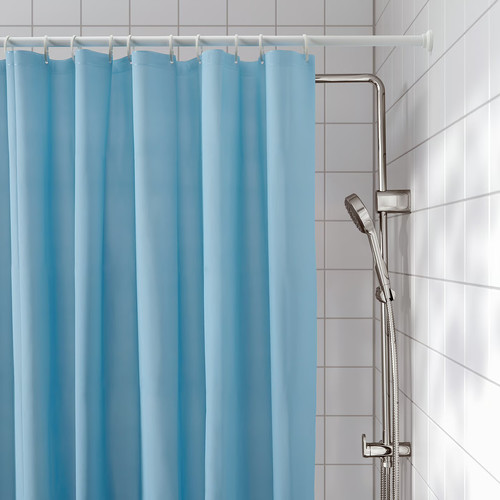 LUDDHAGTORN Shower curtain, blue, 180x180 cm