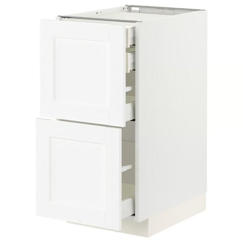 METOD / MAXIMERA Base cb 2 frnts/2 low/1 md/1 hi drw, white Enköping/white wood effect, 40x60 cm