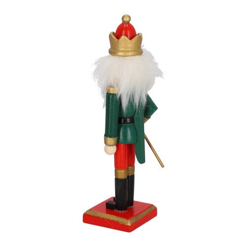 Nutcracker Christmas Decoration 15cm, green/crown