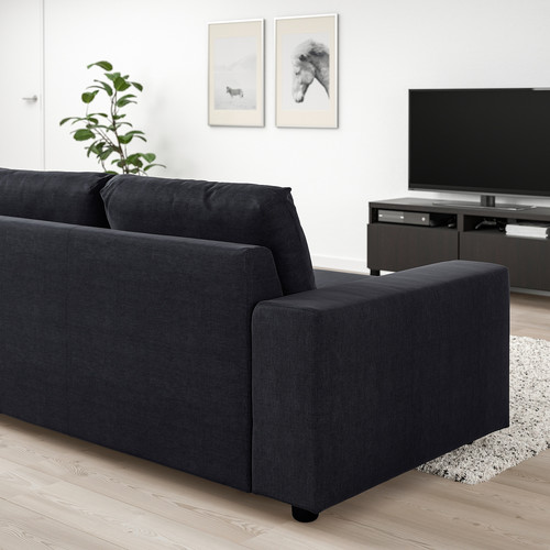 VIMLE Corner sofa, 5-seat, with wide armrests/Saxemara black-blue