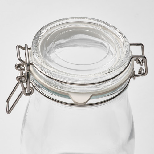 KORKEN Bottle shaped jar with lid, clear glass, 0.4 l