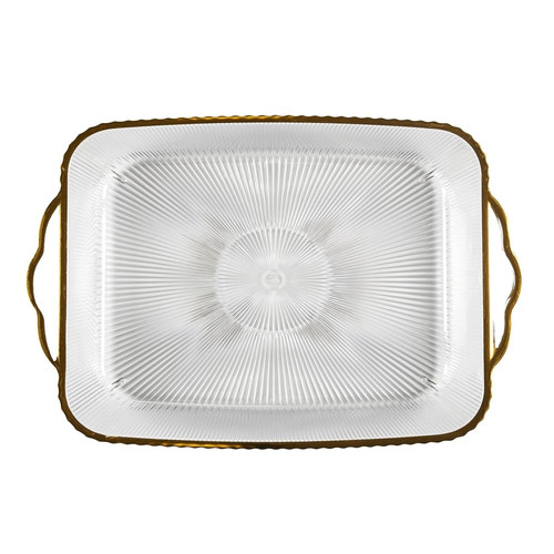 Tray Mirage 41cm, gold rim, plastic