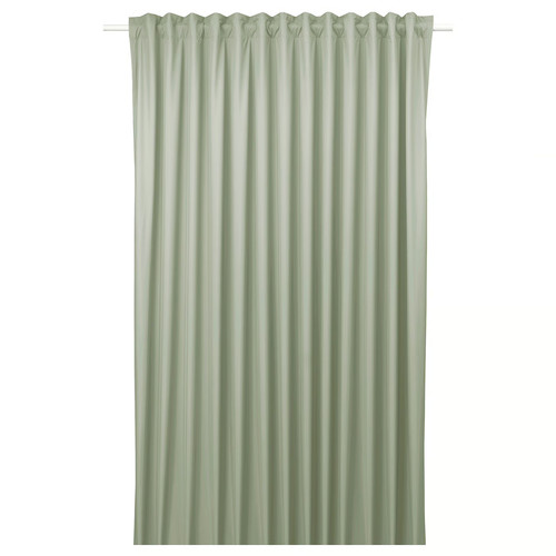BENGTA Block-out curtain, 1 piece, green/with heading tape, 210x300 cm