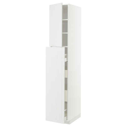 METOD / MAXIMERA Hc w p-o func 4drw/1dr/2shlv, white/Stensund white, 40x60x220 cm