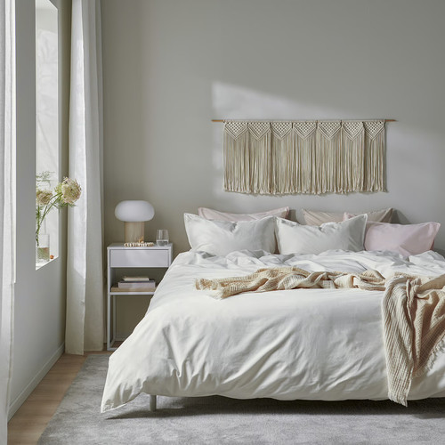ÄNGSLILJA Duvet cover and 2 pillowcases, white, 200x200/50x60 cm