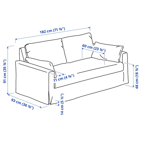 HYLTARP 2-seat sofa, Gransel natural
