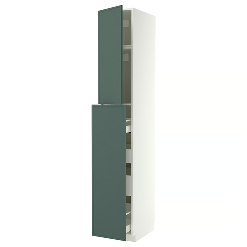 METOD/MAXIMERA Hc w p-o func 1dr/4drw, white/Aspudden dark grey-green, 40x60x240 cm
