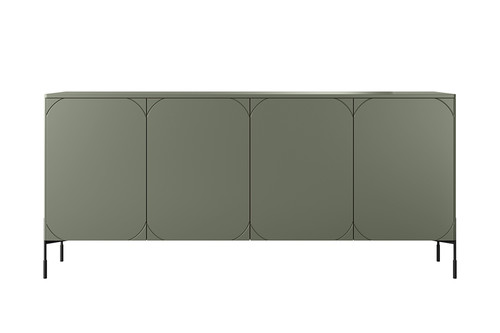 Four-Door Cabinet with Drawers Sonatia 200cm, olive