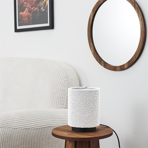 Table Lamp with Boucle Shade, white