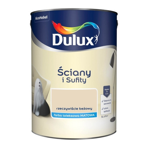 Dulux Walls & Ceilings Matt Latex Paint 5l actually beige