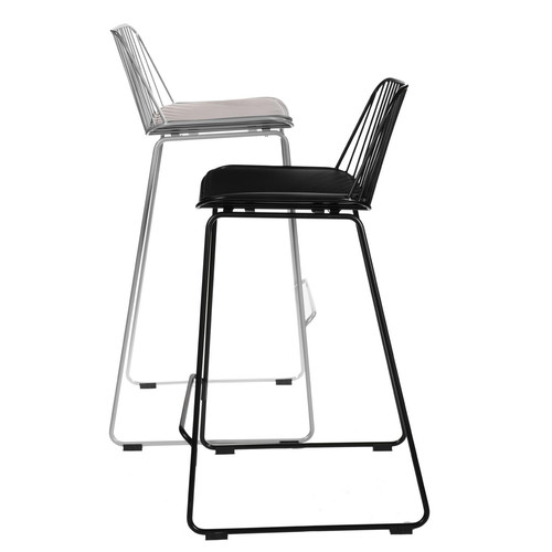 Bar Stool with Seat Pad Dill Low, black