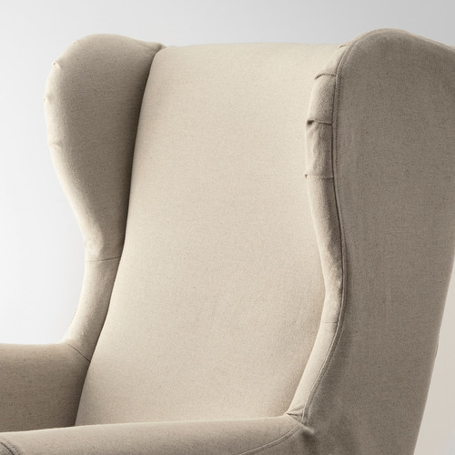 STRANDMON Slipcover for wing chair, Risane natural