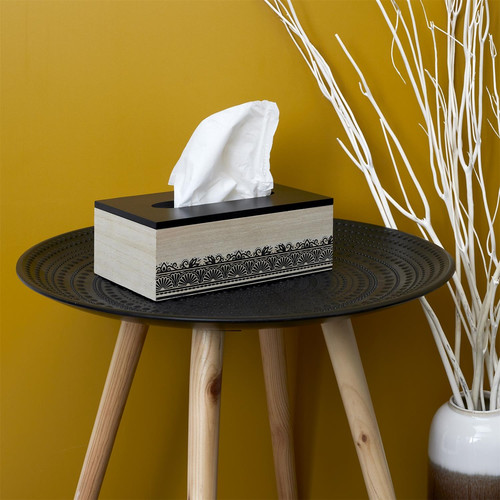 Tissue Box Tis, black/natural