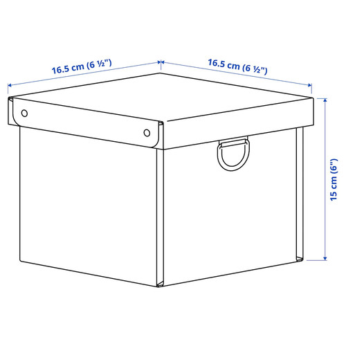 NIMM Storage box with lid, black, 16.5x16.5x15 cm