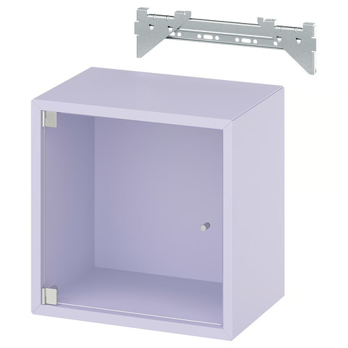 EKET Wall cabinet with glass door, pale lilac, 35x25x35 cm