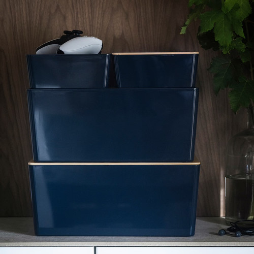KUGGIS Box, black-blue, 18x26x8 cm