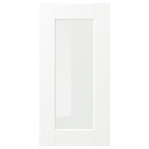 ENKÖPING Glass door, white wood effect, 30x60 cm