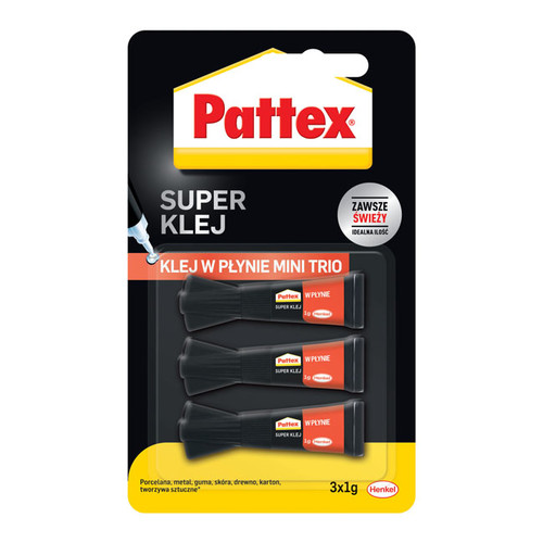 Pattex Super Glue Liquid Adhesive Mini Trio 3x 1g