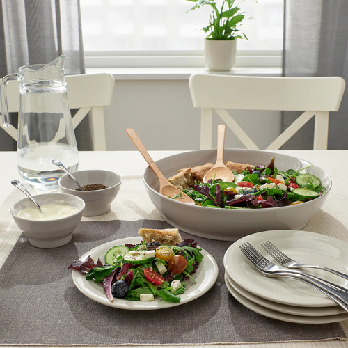 SANDSKÄDDA Side plate, light grey-beige, 20 cm, 4 pack