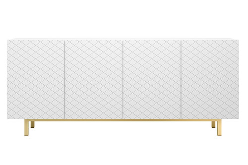 Four-Door Cabinet Scalia II 190, matt white/gold legs