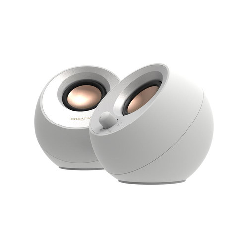Creative Pebble V3 2.0 Desktop Speakers, White