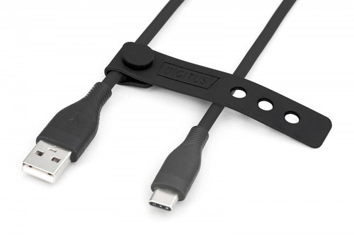 DIGITUS USB-C silicone connection cable, 1m, black