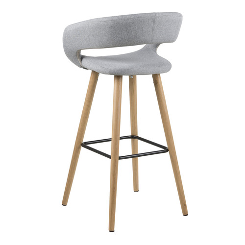 Bar Stool Grace, low, light grey