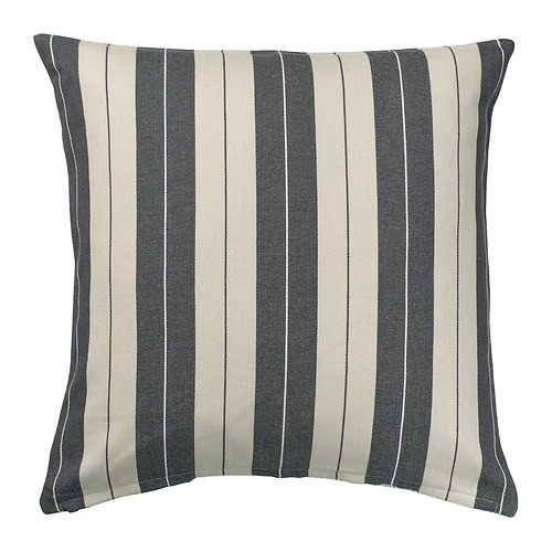KORALLBUSKE Cushion cover, light beige/anthracite, 50x50 cm
