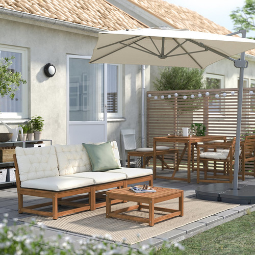 SVALÖN Parasol canopy, light grey-beige, 300x200 cm