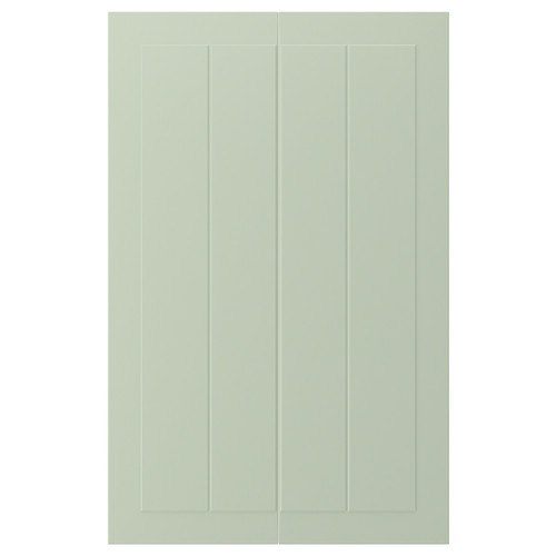 STENSUND 2-p door f corner base cabinet set, light green, 25x80 cm