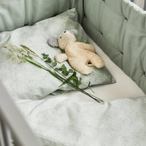 LEANDER Baby bedding, 70x100 cm, meadow, sage green