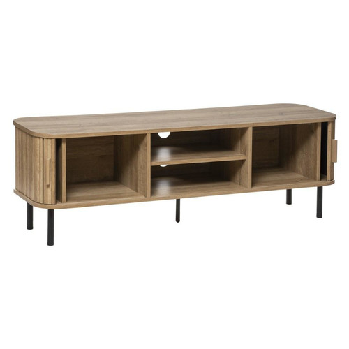 TV Stand Colva, sliding doors, wood effect