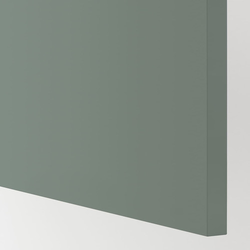 METOD Corner wall cabinet with carousel, white/Bodarp grey-green, 68x100 cm