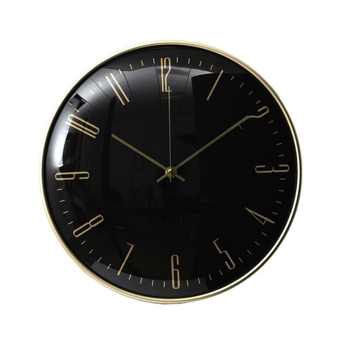 Wall Clock Luce, black/gold