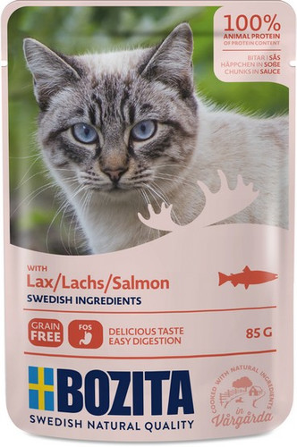 Bozita Cat Food chunks in Sauce with Salmon 85g