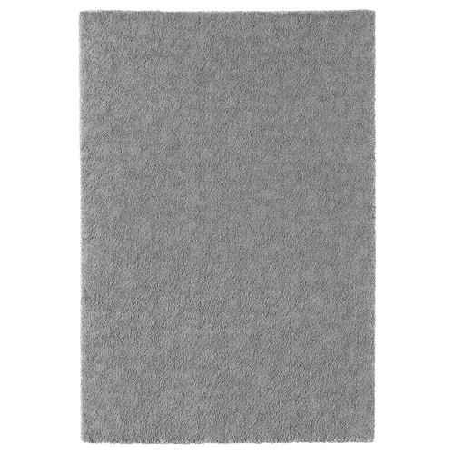 STOENSE Rug, low pile, medium grey, 133x195 cm