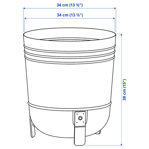 PÄRLRÖNN Plant pot, in/outdoor/black, 32 cm
