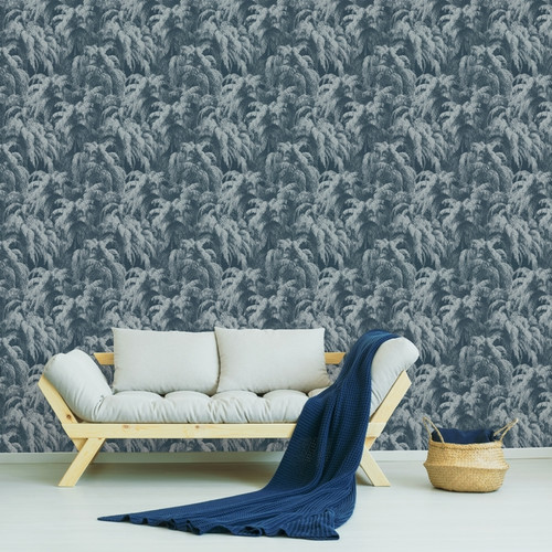 GoodHome Vinyl Wallpaper on Fleece Pumpe, blue