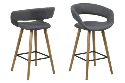 Bar Stool Grace, low, dark grey