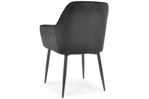 Glamour Chair with Armrests EMMA, velvet, black