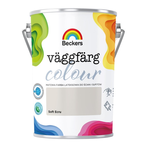 Beckers Matt Latex Paint Vaggfarg Colour 5l soft ecru