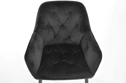 Glamour Chair with Armrests EMMA, velvet, black