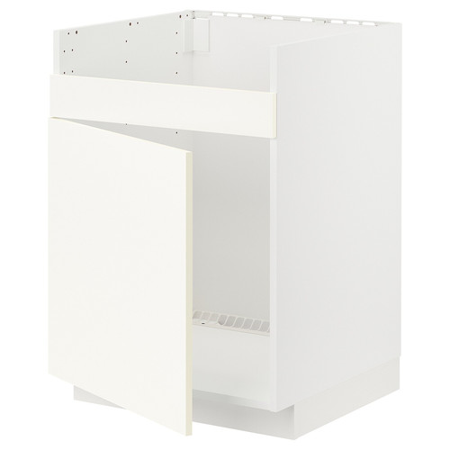 METOD Base cab f HAVSEN single bowl sink, white/Vallstena white, 60x60 cm