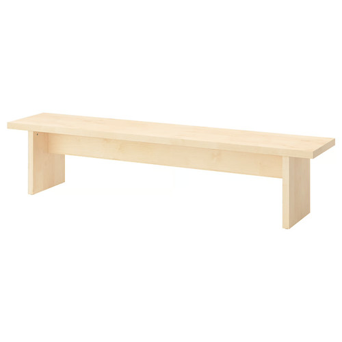 BERGSHYTTAN Bench, tinted effect birch veneer, 210x38 cm