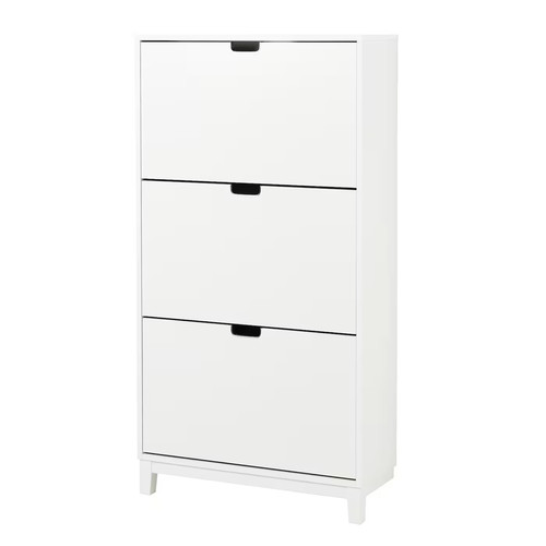 STÄLL Shoe cabinet with 3 compartments, white, 79x29x148 cm