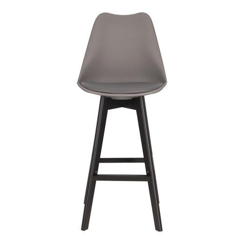 Bar Stool Norden, wood black high PP, dark grey